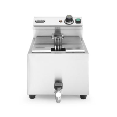 Ruční fritéza s vypouštěcím kohoutem, 8 l, HENDI, Profi Line, 8L, Světle šedá, 230V/3500W, 305x515x(H)354mm | 209202